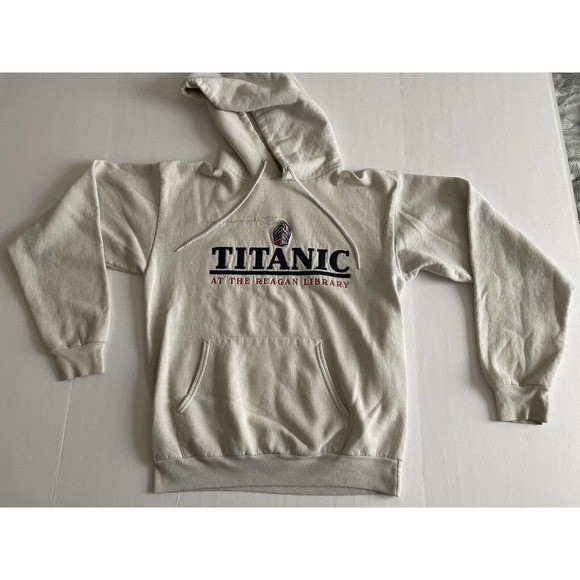 VTG Ronald Reagan‎ Presidential Library Titanis White Hoodie Size Small - Picture 1 of 8